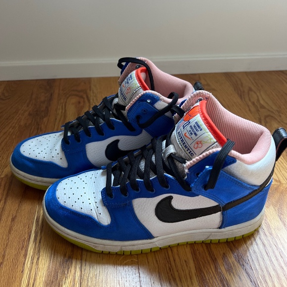 Nike Dunk High Blue Satin Basketball Shoe - Picture 1 of 4
